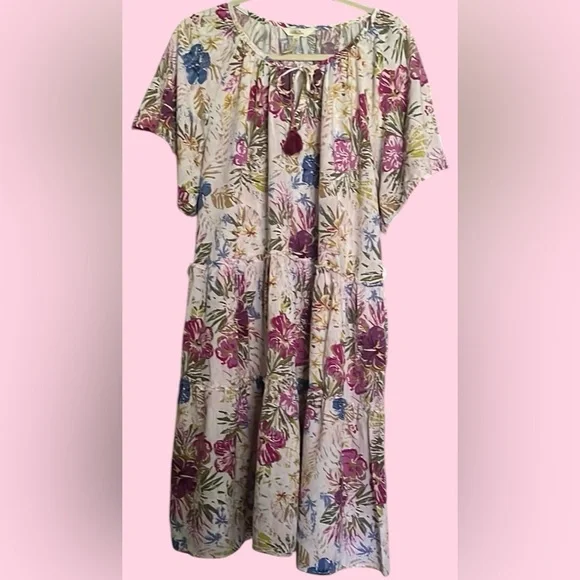 MATILDA JANE Enchanted Garden Tiered Ruffle Aloha Palm Dress, Size XL, GUC. - Picture 10 of 13